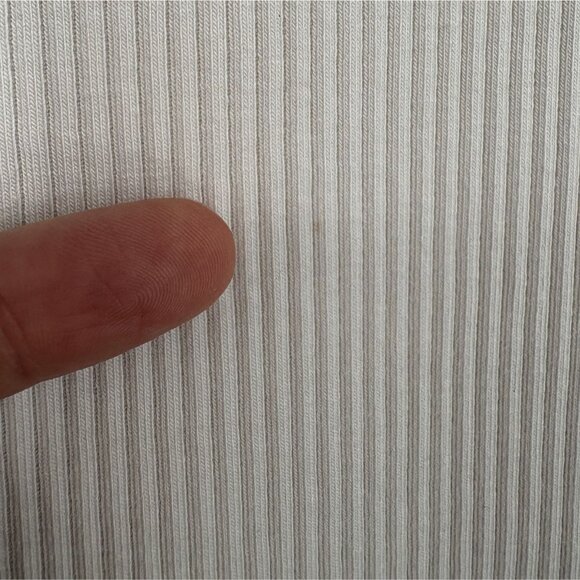 J.Crew Womens Vintage Rib T-shirt Cotton Poplin Puff Sleeves L Cream Modal Blend - Picture 6 of 8